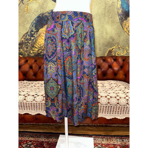 Women's Norton McNaughton Skirt Size 10 Blue Purple Paisley